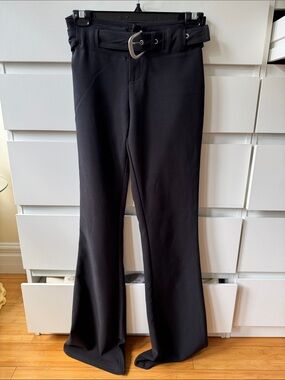 I.AM.GIA Black Boot Cut Flare Pants with Belt
